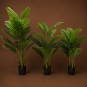 Decorațiune Palmier Areca, Plastic, 12 frunze, 120 cm, Verde