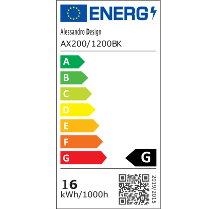 Vonkajšie nástenné LED svietidlo Mack, dĺžka 120 cm, 16 W, IP65, kovové, lineárne, čierne