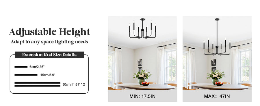 AVANT kovový luster, typ prívesku s ramenami, okrúhly, 6xE14, čierny