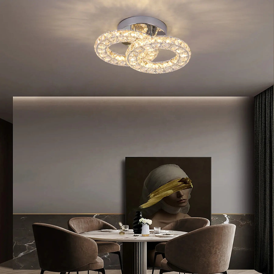 LED krištáľ LED LED s Zabinou 32W Chrome Diaľkovým ovládačom