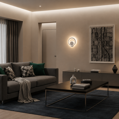 Naneste mestskú LED LED 19 W Round Light Cold/Warm/Neutra Acryl a White Metal