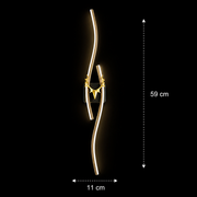 Aplica LED Decorativa FYAN, 19W, 59x14cm, Lumina Calda / Neutra/ Rece, Auriu, Metal si Acril