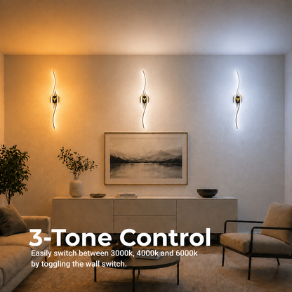 Aplica LED Decorativa FYAN, 19W, 59x14cm, Lumina Calda / Neutra/ Rece, Auriu, Metal si Acril