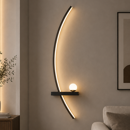 GDANSK dekoratívne nástenné LED svetlo, 20W, 57x20cm, teplé / neutrálne / studené svetlo, čierne, kov a akryl