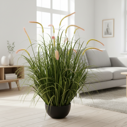 Aranjament Floral ,13 tulpini, Iarbă curbată și Spice, Tip „coadă de pisică”, Verde