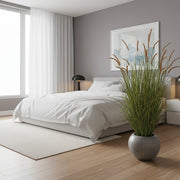 Planta Artificială Iarbă Ornamentală Tip Coadă de Pisicǎ, 150cm, 26 tulpini, Iarbă curbată și Spice, Verde Tomnal, Fara Ghiveci