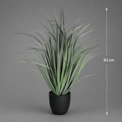 Planta Artificială Iarbă Ornamentală Tip Dracaena, 93 cm, Verde, Fara Ghiveci