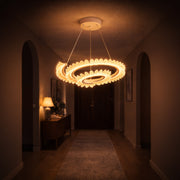 LED luster LT188WH, krištáľ a kov, 40W, stmievateľný, nastaviteľná výška, studené/teplé/neutrálne svetlo, luxusné osvetlenie
