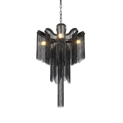 Luster B8000/4BK, 4xE14, Priemer 43 cm, Výška 68 cm, IP20, Čierny, Žehlička, Hliník, Žiarovky nie sú súčasťou balenia