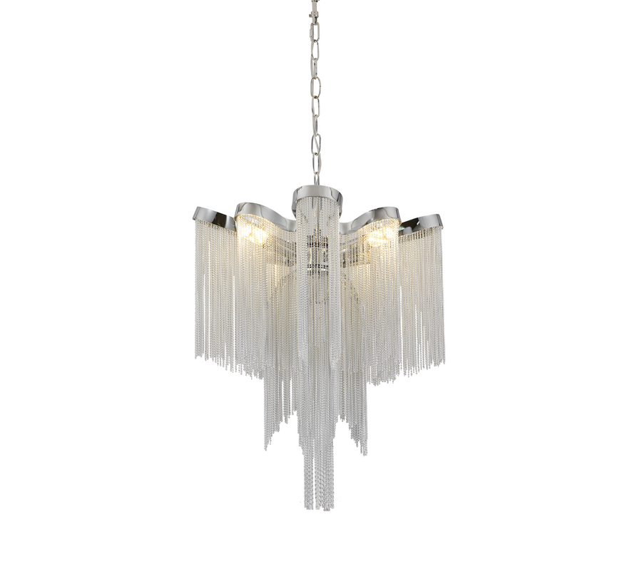 Luster B8000/4CH, 4xE14, Priemer 43 cm, Výška 68 cm, IP20, Strieborný, Žehlička, Hliník, Žiarovky nie sú súčasťou balenia