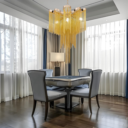 Luster B8000/4GD, 4xE14, Priemer 43 cm, Výška 68 cm, IP20, Zlato, Žehlička, Hliník, Žiarovky nie sú súčasťou balenia