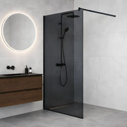 Paravan duș Walk-In 90x195 cm, sticlă securizată 8 mm, gri, profil metalic rezistent