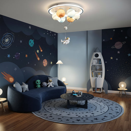 ASTRONAUT LED luster s diaľkovým ovládaním, 51W, studené/teplé/neutrálne svetlo, biela modrá