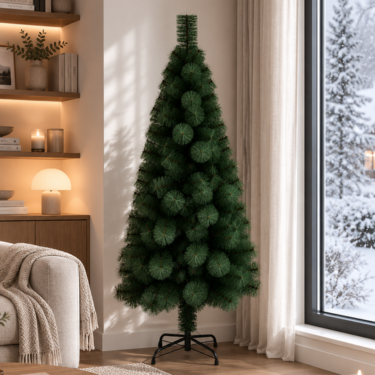 Umelá jedľa MANIITSOQ, 210 cm, 280 hrotov, kovová podpera, zelená