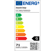 Krištáľový luster ALHAMBRA Eleganza, LED, 72W, Priemer 49cm, Teplé/Studené/Neutrálne svetlo, Stmievateľné, Nastaviteľná výška, Zlatý