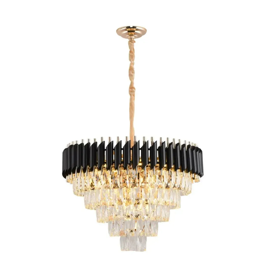 Crystal Luster Versailles Magno 8xe27, 60 cm priemer, lesklé a čierne zlato, nastaviteľná výška