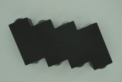 Vonkajšie a vnútorné nástenné LED svietidlo, 4 zdroje x 1W, IP65, ABS, čierne, 3000K