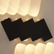 Vonkajšie a vnútorné nástenné LED svietidlo, 4 zdroje x 1W, IP65, ABS, čierne, 3000K