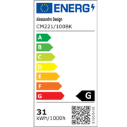 Moderný luster, LED, ARIA Largo, 31W, Teplé svetlo, Čierny