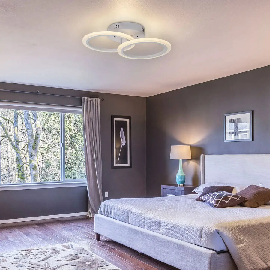 LED luster s betty diaľkovým ovládaním, 28W, 2 kruhy, studené/horúce/neutrálne svetlo, nestabilné, biele