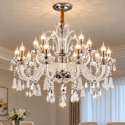 Krištáľový luster Regalis 11x E14, priemer 85 cm, lesklé zlato, nastaviteľná výška, kov a krištáľ