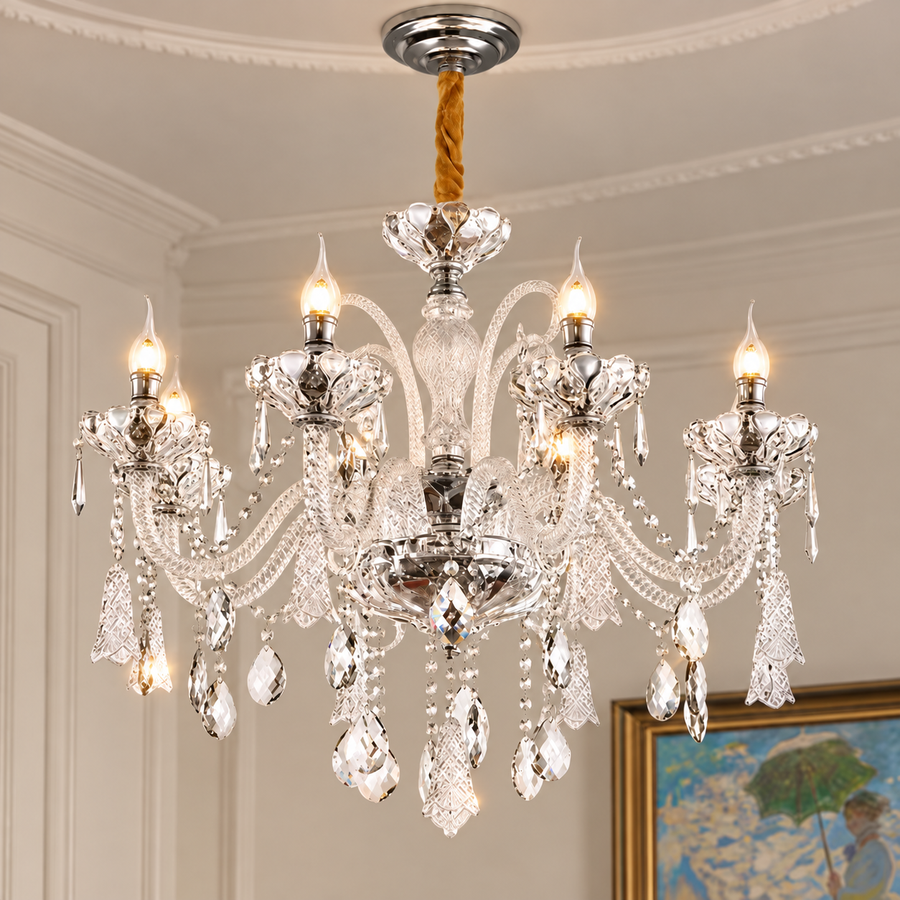 Krištáľový luster Regalis 11x E14, priemer 85 cm, lesklé zlato, nastaviteľná výška, kov a krištáľ