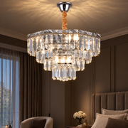 ADAMA krištáľový luster Eleganza, 7x E14, priemer 50 cm, lesklý chróm, nastaviteľná výška