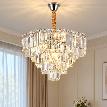 ADAMA Magno krištáľový luster, 10x E14, priemer 60 cm, lesklý chróm, nastaviteľná výška