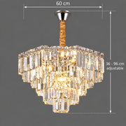 ADAMA Magno krištáľový luster, 10x E14, priemer 60 cm, lesklý chróm, nastaviteľná výška