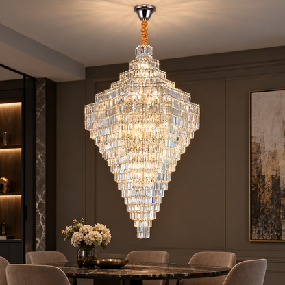 Krištáľový luster ADAMA Titania, 60x E14, priemer 135 cm, lesklý chróm, nastaviteľná výška