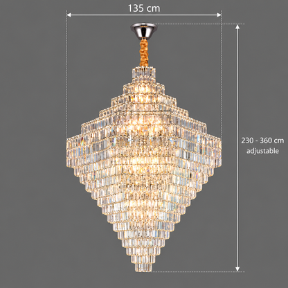 Krištáľový luster ADAMA Titania, 60x E14, priemer 135 cm, lesklý chróm, nastaviteľná výška