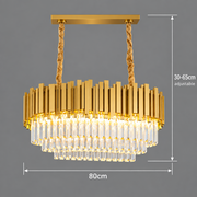 Krištáľový luster BLOIS Regalis 10xE14, priemer 80cm, zlatý, nastaviteľná výška