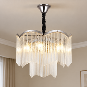 MEKELLE Nobile krištáľový luster, 6x E14, priemer 40 cm, kov a krištáľ, lesklý chróm, nastaviteľná výška
