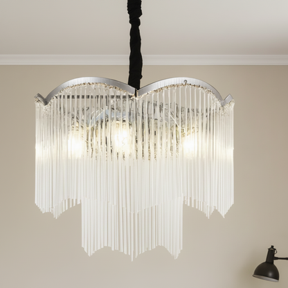 MEKELLE Regalis krištáľový luster, 18x E14, priemer 80 cm, kov a krištáľ, lesklý chróm, nastaviteľná výška