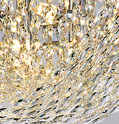 Candelabru Cristal QEQERTARSUAQ Eleganza, 7x E14, Diametru 50cm, Metal si Cristal, Crom Lucios