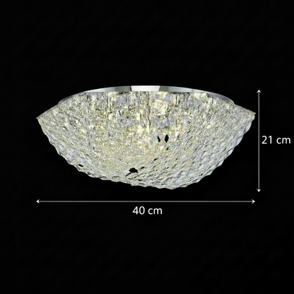 Candelabru Cristal QEQERTARSUAQ Nobile, 5x E14, Diametru 40cm, Metal si Cristal, Crom Lucios