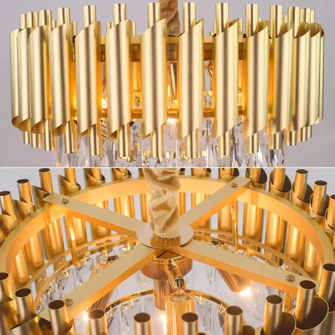 Candelabru Cristal VERSAILLES Nobile 5xE14, Diametru 40cm, Auriu, Inaltime Reglabila Candelabre Cristal Default Title Alessandro Design
