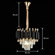 Nobile VERSAILLES krištáľový luster 5xE14, priemer 40 cm, lesklý zlatý a čierny