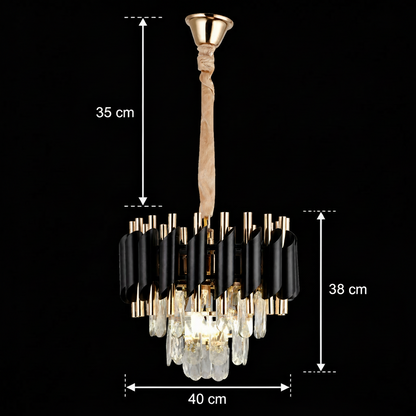 Nobile VERSAILLES krištáľový luster 5xE14, priemer 40 cm, lesklý zlatý a čierny