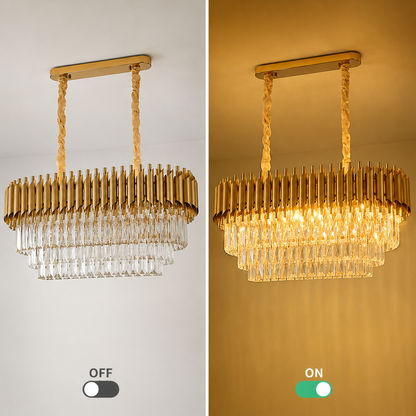 Krištáľový luster VERSAILLES Regalis 10xE14, Priemer 80cm, Zlatý, Nastaviteľná výška