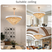 Krištáľový luster VERSAILLES Supremo 12xE14, priemer 80cm, lesklá zlatá a čierna, nastaviteľná výška