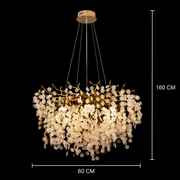 Serenádový krištáľový luster WALTZ, 6xG9, zlatý, 60 cm, nastaviteľná výška