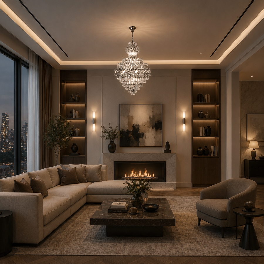 WINDSOR Grande Supremo Krištáľový luster 14xE14, Priemer 60X90cm, Lesklý chróm, Nastaviteľná výška