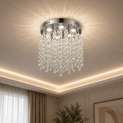 Krištáľový LED luster LLC210/400CH okrúhly, 22W, studené/teplé/neutrálne svetlo, krištáľ, lesklý chróm