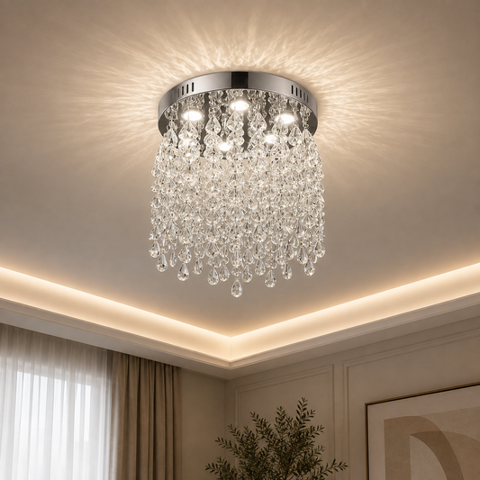 Krištáľový LED luster LLC210/400CH okrúhly, 22W, studené/teplé/neutrálne svetlo, krištáľ, lesklý chróm