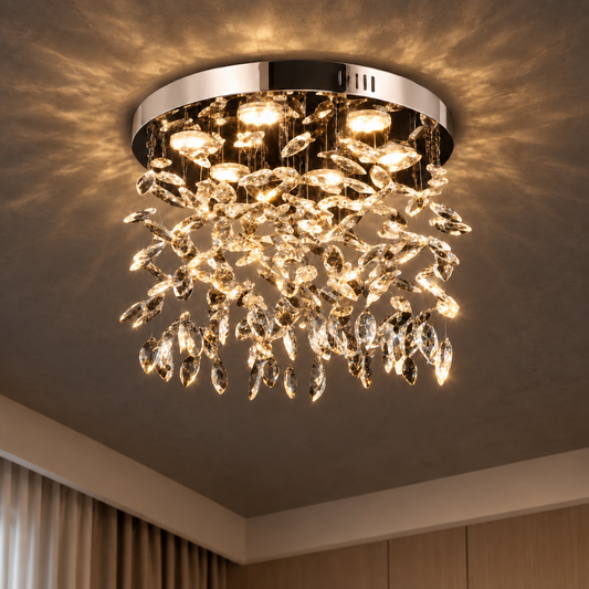 Krištáľový LED luster LLC210/400CH okrúhly, 22W, studené/teplé/neutrálne svetlo, krištáľ, lesklý chróm