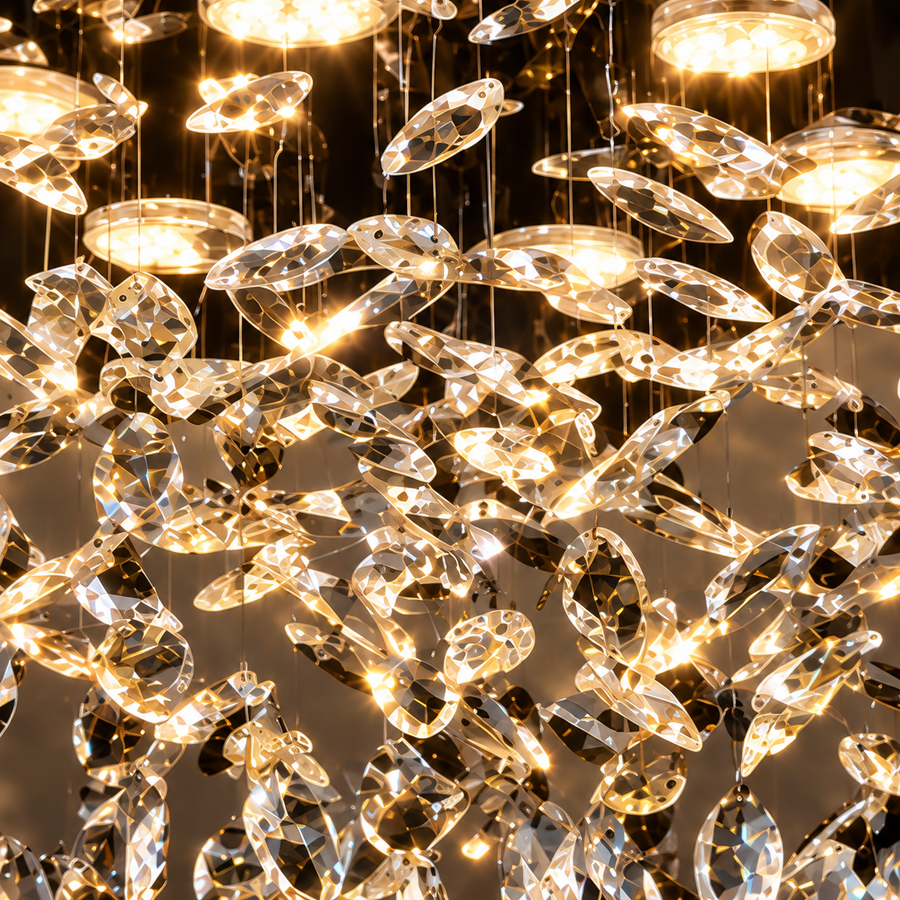 Krištáľový LED luster LLC210/400CH okrúhly, 22W, studené/teplé/neutrálne svetlo, krištáľ, lesklý chróm