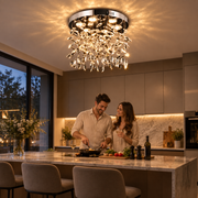 Krištáľový LED luster LLC210/400CH okrúhly, 22W, studené/teplé/neutrálne svetlo, krištáľ, lesklý chróm