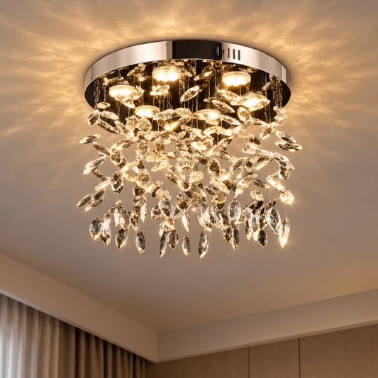 Krištáľový LED luster LLC210/550CH okrúhly, 30W, studené/teplé/neutrálne svetlo, krištáľ, lesklý chróm