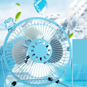 Mini ventilátor s káblom USB, kovový, modrý